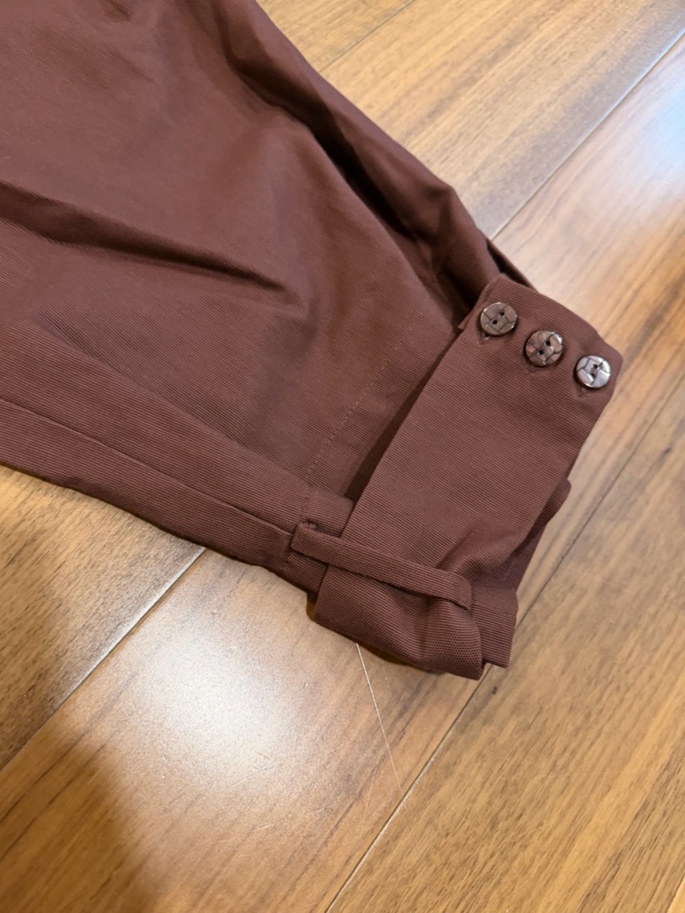 Farm Rio High-Waist Pleated Brown Women's Trousers Size M NWT - Picture 5 of 12